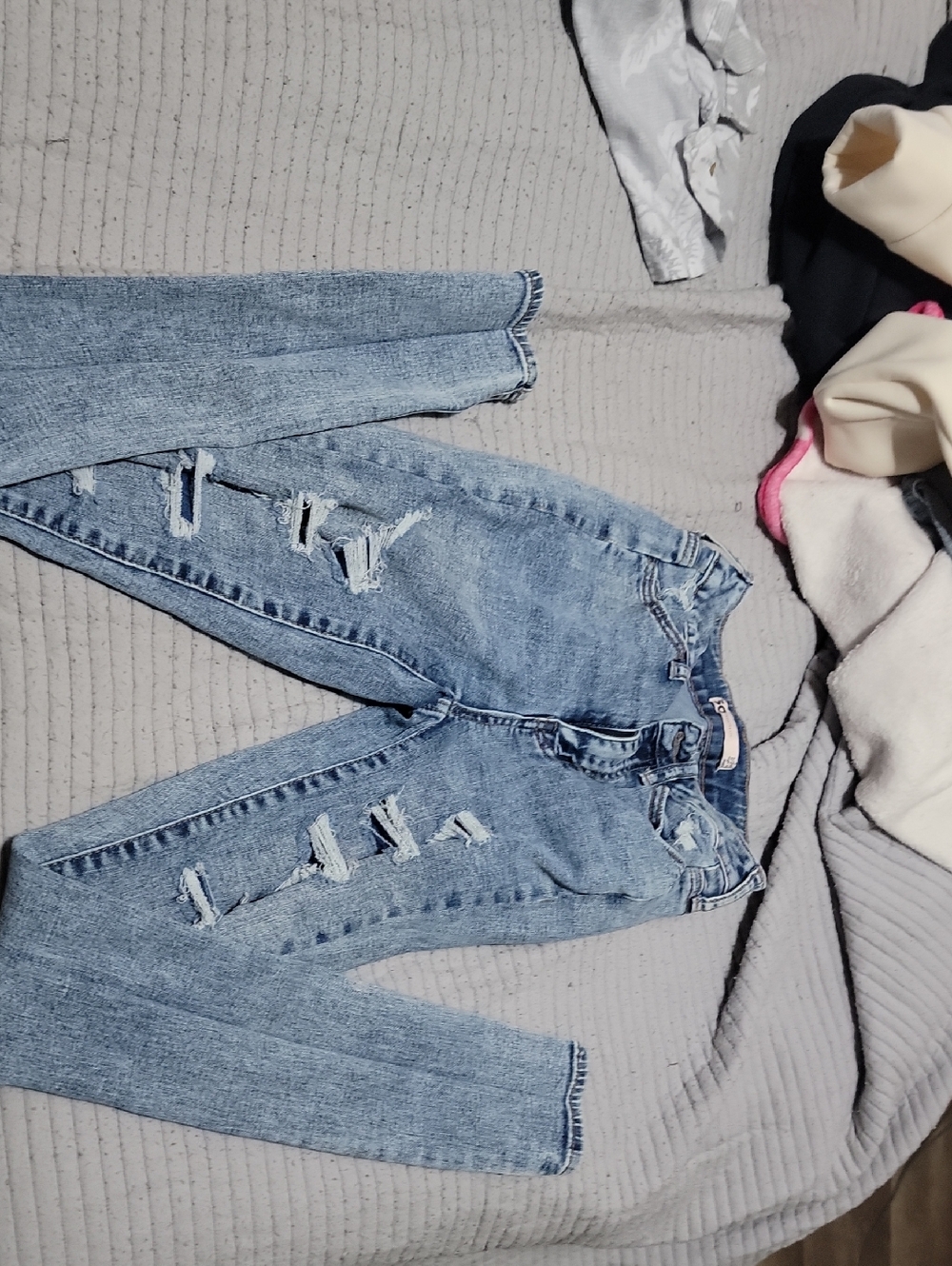 SO Light Blue Distressed Boyfriend Jeans